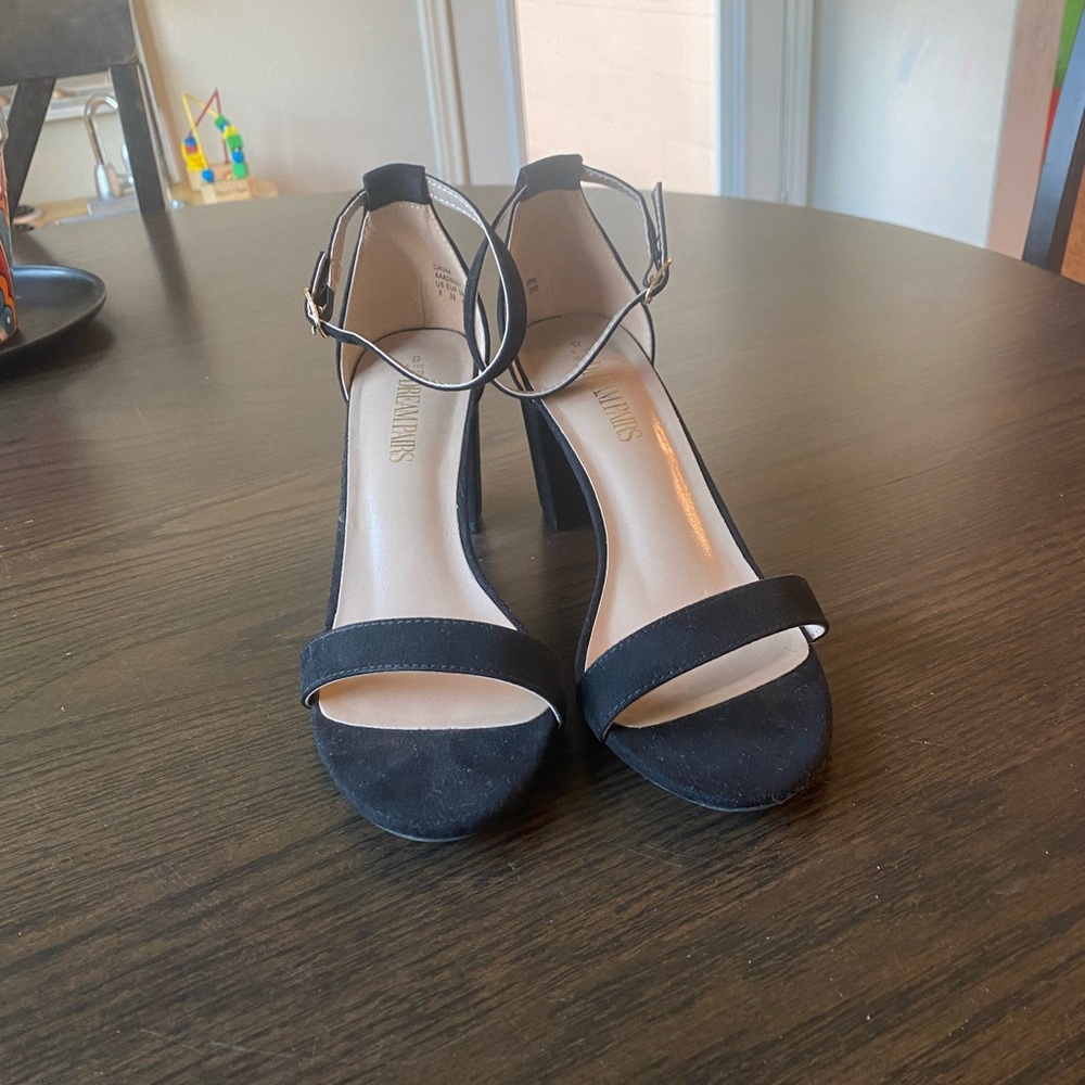 Dream Pairs Black Heeled Sandals Classic Design